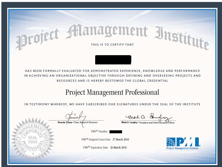 2015年3月项目管理PMP®证书领取通知